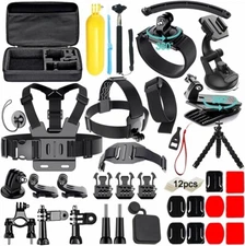 50 in 1 Action GoPro accessories bundle for Hero 8 7 6 5 4 Used Few Times - Mint