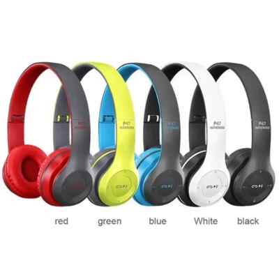 P47 Wireless Headphones OverEar Super Bass 5.1  Foldable Headset with microphone