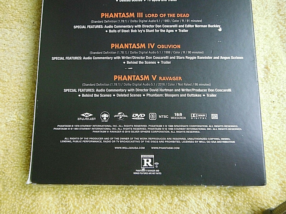 NEW/SEALED 5 DVD SET! PHANTASM 5 FILM HORROR COLLECTION
