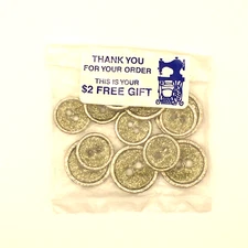 Craft buttons 2 hole flat gold glitter sparkle silver edged round 2 sizes 6 each