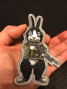Hare Rabbit Applique IRON ON PATCH funny patches Badge rabbit patch