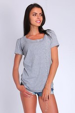 Ladies Casual Top Boat Neck Short Sleeve T-Shirt Size 8-12 FT1197