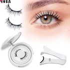 Reusable Magnetic Eyelashes with Applicator No Glue Needed Natural Lashes Kit US
