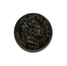 1819 GEORGE III MILLED SILVER HALF CROWN BRITISH COIN SILVER .925