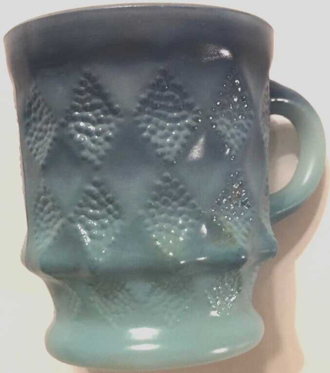 ANCHOR HOCKING Vintage USA Fire King 319 Diamond Blue Kimberly Glass