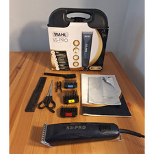 Wahl SS-Pro Dog Clipper Grooming Kit Mains Powered Case Combs Scissors
