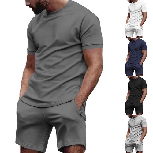 Einfarbig Männer Setzt Herren Kurze Hose Party Regulär Sport Trainingsanzug - Bild 5 von 15