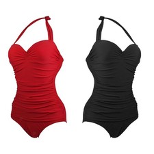 Einteiliger Badeanzug f&uuml;r Damen, ger&uuml;schter Badeanzug, Monokini-Badeanz&uuml;ge