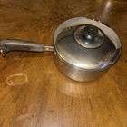 Vintage Revere Ware 1801 Copper Bottom 6 Qt W/ Lid - Clinton IL & 2 Sauce Pans — photo 4