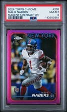 2024 TOPPS CHROME MAGENTA REFRACTOR #205 MALIK NABERS ROOKIE RC 131/399 PSA 8