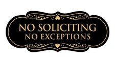 Designer No Soliciting No Exceptions Sign