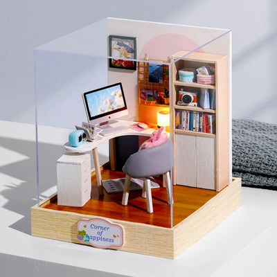 Mini DIY Flower House 3D Puzzle Dollhouse Kit with Furniture