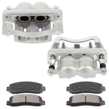 Pair Front LR Brake Calipers Ceramic Pads For...