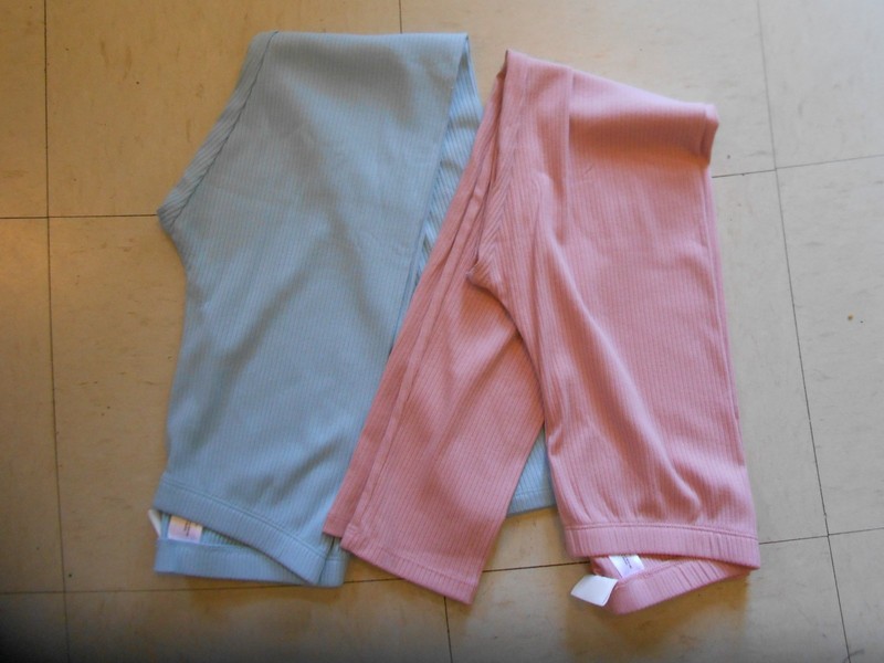 NWT LOT OF 2 GIRLS CAT & JACK PINK & BLUE RIBBED KNIT LEGGINGS SIZE XL(14)