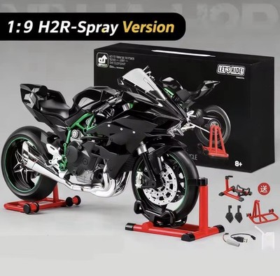 1:9 Kawasaki Ninja H2R Motorrad Sprüh Funktion Retail Box Rennbahn Spielzeug