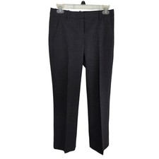 Theory Womens Charcoal Gray Virgin Wool Blend Straight Leg Dress Pants Size 0