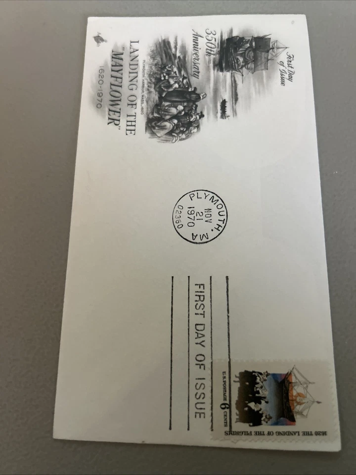 Mayflower 350th Anniversary 6c Stamp One Single Stamp 11/21/70 First Day Issue - Image 4 of 4