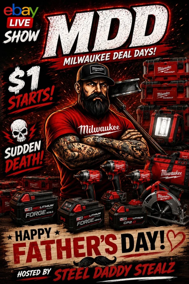 $1 Milwaukee Power Tools New 06/11/26 With Steel Daddy & Geri