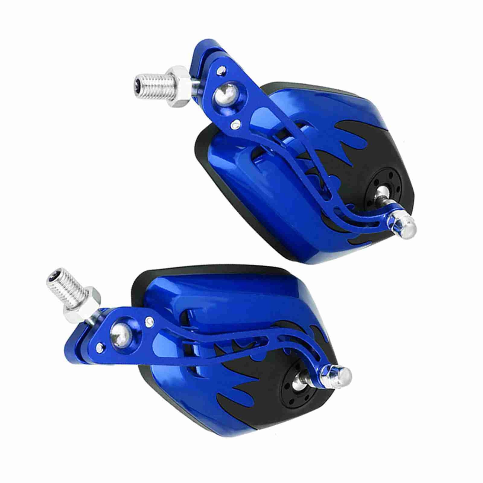 1 Pair Of 8mm 10mm Motorcycle Scooter Aluminum Flame Pattern Rear View Mirro