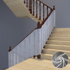 Banister Guard 10 ft L x 2.6 ft H Balcony Netting for Pets Stairs Railing Nyl...