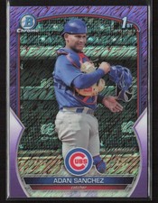 Adan Sanchez 2023 Bowman Chrome #BCP-219 Prospects Purple Shimmer Refractor /250