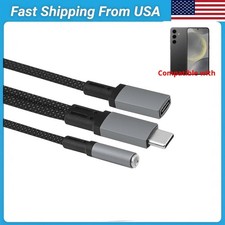 USB-C to 3.5Mm Headphone Charger with PD For Galaxy S24 S23 S22 S21 Plus Ultra