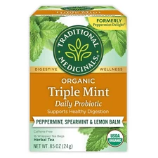 Traditional Medicinals Tea, Organic Triple Mint, Supports Healthy Digestion,... 