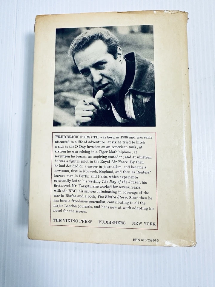 The Day of the Jackal Frederick Forsyth 1971 1st Edition Viking Hardcover Foto 3 de 4