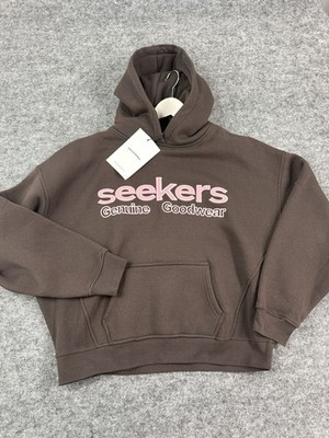 Sisters and Seekers Hoodie Women Large Brown Oversized Sweatshirt Streetwear N90