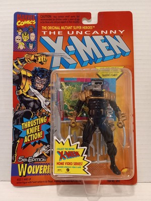 WOLVERINE ACTION FIGURE - BLACK SUIT W/ THRUSTING KNIFE - MOC - TOY BIZ - 1993