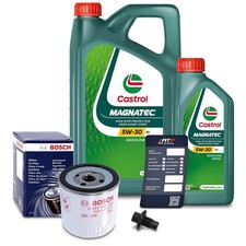 BOSCH ÖLFILTER+6L CASTROL 5W-30 FÜR FORD COURIER FIESTA 4 FOCUS 1 TRANSIT 1.8 Di
