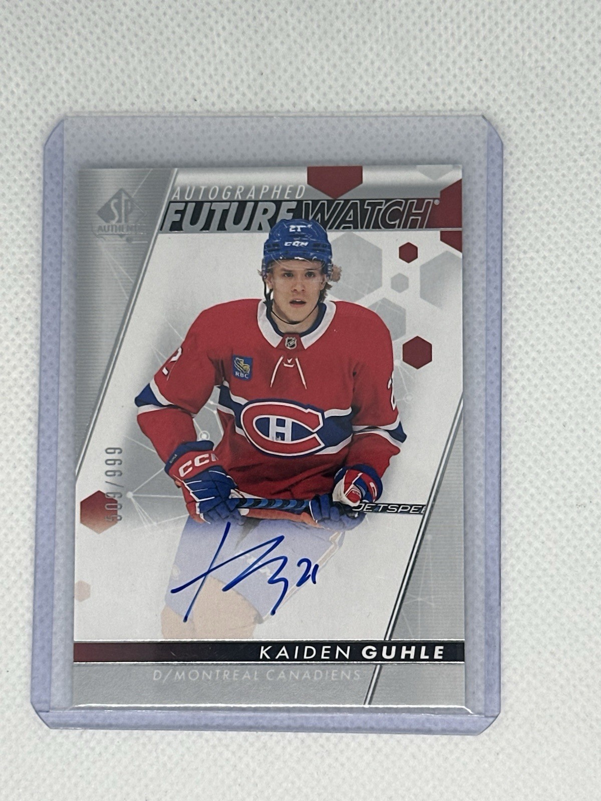 2022-23 SP Authentic Future Watch Auto /999 Kaiden Guhle Rookie Auto 815/999