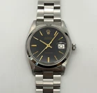 Rolex Oysterdate Precision 6694 Black Dial Gold Markers Oyster Bracelet 1977