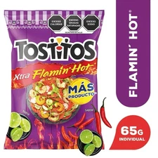 6-Pk Tostitos Flamin’Hot/Tostitos Flamin’Hot Chips Extra Hot 62gr/2.19oz Ea