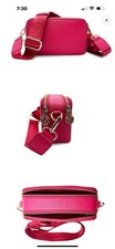 Valentino Orlandi- Hot Pink Studded Crossbody Camera Bag- Style # V-3003 NWT