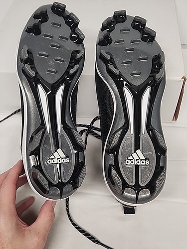 Neu Herren Adidas PowerAlley 5 Baseball Kunststoff Stollen schwarz silber weiß Größe 10,5 - Bild 7 von 9