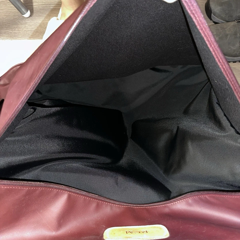 Bolso de Ropa Grande Diseño Jon Hart Burgendy Lona Recubierta Doble Correa para el Hombro Foto 4 de 4