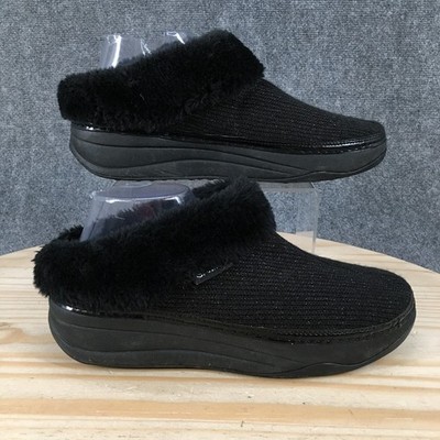 Skechers Easy Going Pretty Cozy Slippers Womens 10 Clogs Fur Lined Comfort Black