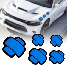 5pcs Scratch Cover Reflective Stickers for Car Bumper Fender Water Color: Blue