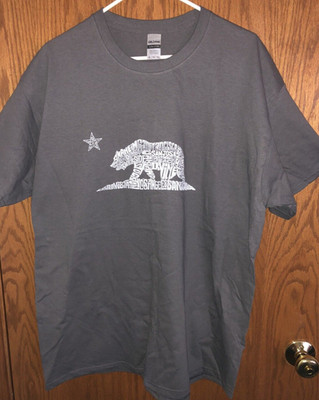 L.A. Pop Art California Cities T-Shirt Gray Short Sleeves Cotton Men Sz XL NWOT