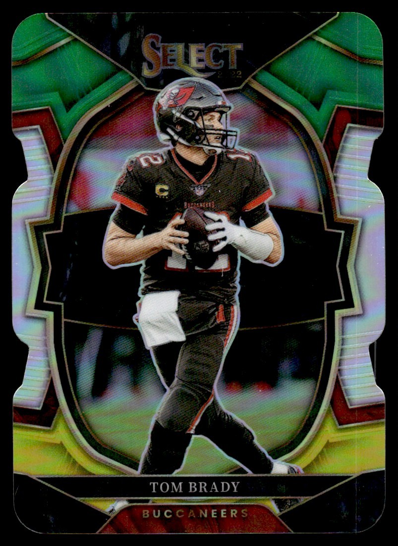 2022 Panini Select Green Yellow Die Cut Tom Brady Tampa Bay Buccaneers #26