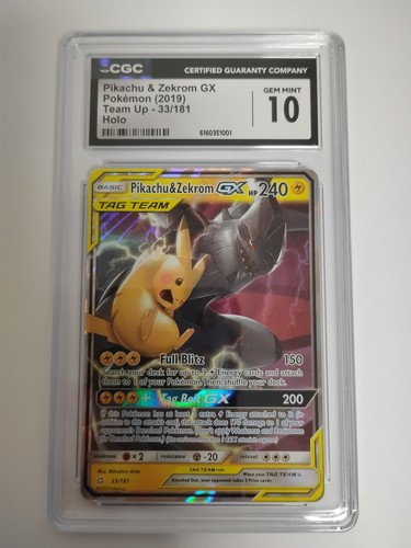 Pikachu & Zekrom-GX graded CGC 10 for sale on eBay