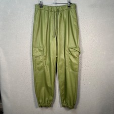 Wilfred Free Womens Size Medium Green Faux Leather Cargo Joggers