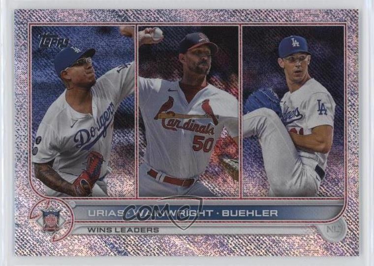 2022 Topps Series 1 League Leaders Retail Foilboard #875 Julio Urias Adam Wainwright