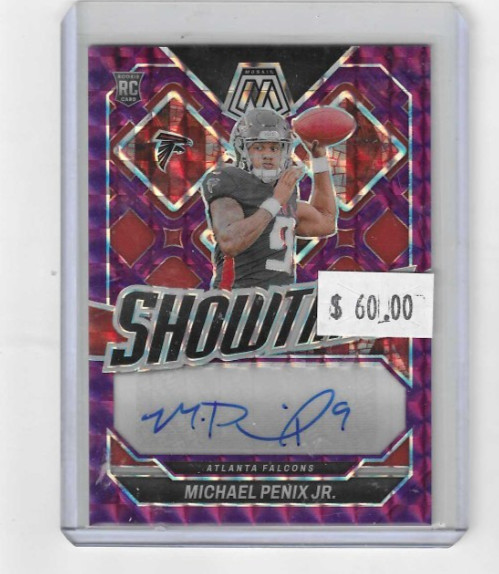 Michael Penix Jr. 2024 Mosaic Showtime Purple Auto #5/49