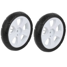2pcs 155mm Dia Plastic Single Wheel Pulley Rolling Roller White 8x25mm