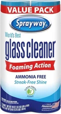 Sprayway Glass Cleaner, Foaming Aerosol, 19oz (Pack of 2) – Ammonia-Freec