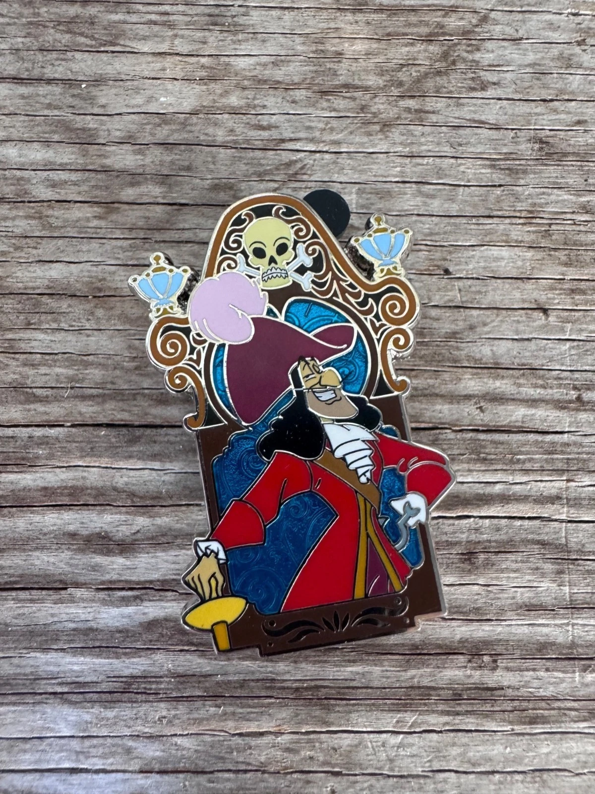 Disney Pin Captain Hook Peter Pan Villains Framed Portrait Mystery