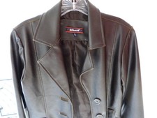 Women's Faux Leather Vintage Overcoat