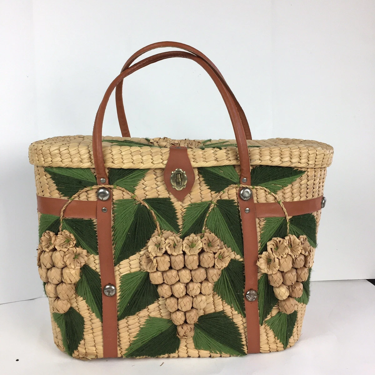 Vintage straw purse discount